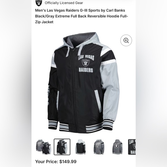 Other - Las Vegas Raiders Men Jacket - Black and Gray